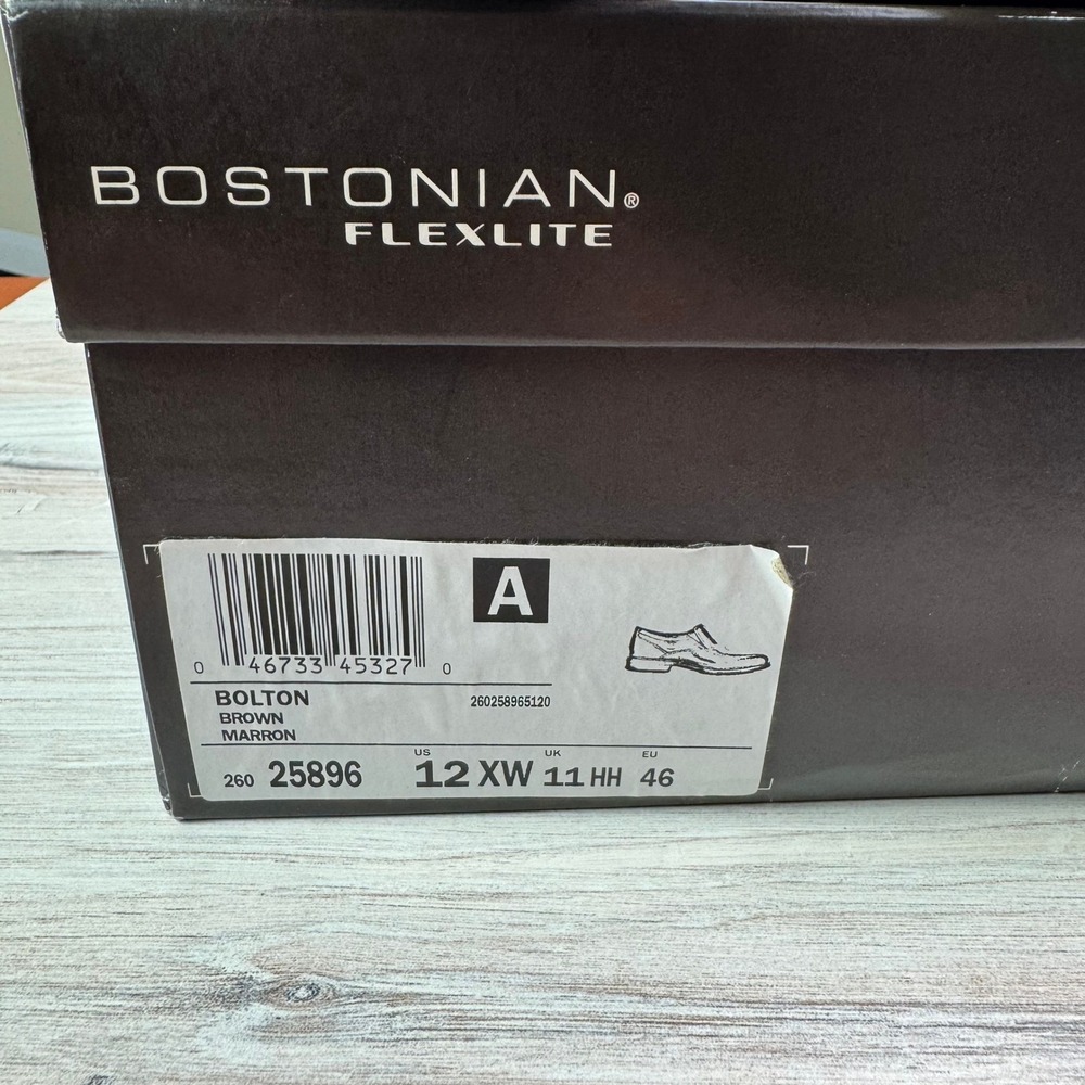 Bostonian Flexlite Bolton Mens Brown Leather Slip On Loafers Dress Shoes 12 XW - Picture 9 of 9